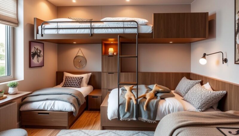 bunk beds with built-in storage